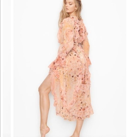 Victoria Secret Ruffle Floral Long Robe Duster M/L - Picture 8 of 8